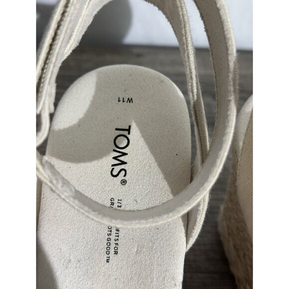 Toms Marisela Wedge Sandals Natural Slubby Woven Size 11 - Picture 10 of 16